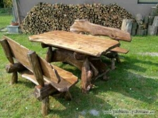 Gartenm&ouml;bel in rustikaler Eiche von Rustic Style